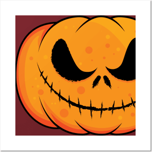 Pumpkin Scary Head Halloween Posters and Art